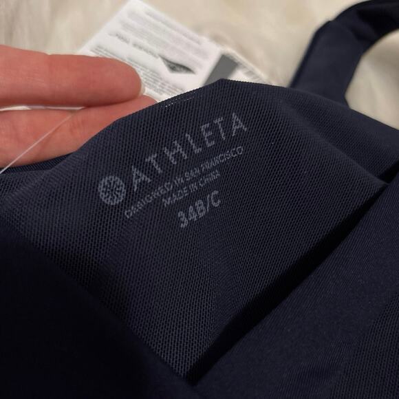 Athleta NWT Navy Blue Maldives High Neck Bikini Top Size 34B/C - Picture 7 of 8